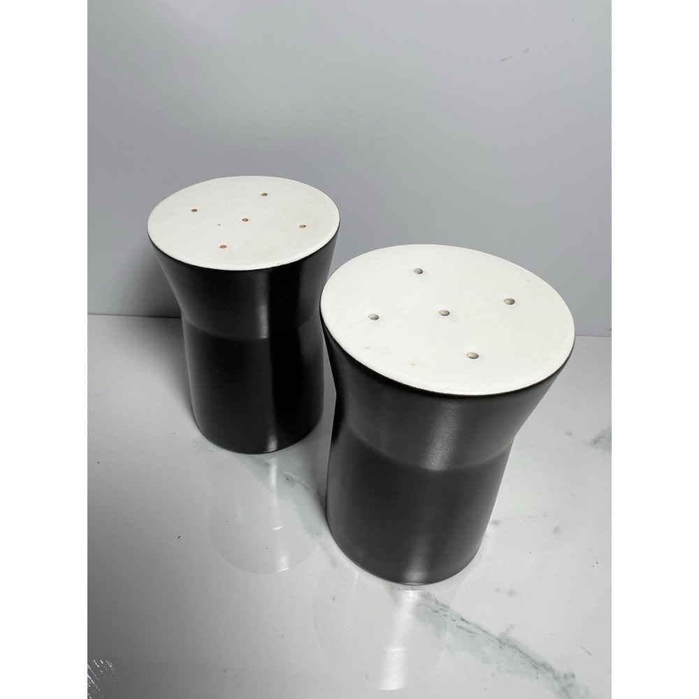 VTG Mikasa Studio Ceramic Black Salt Pepper Shakers Japanese MCM